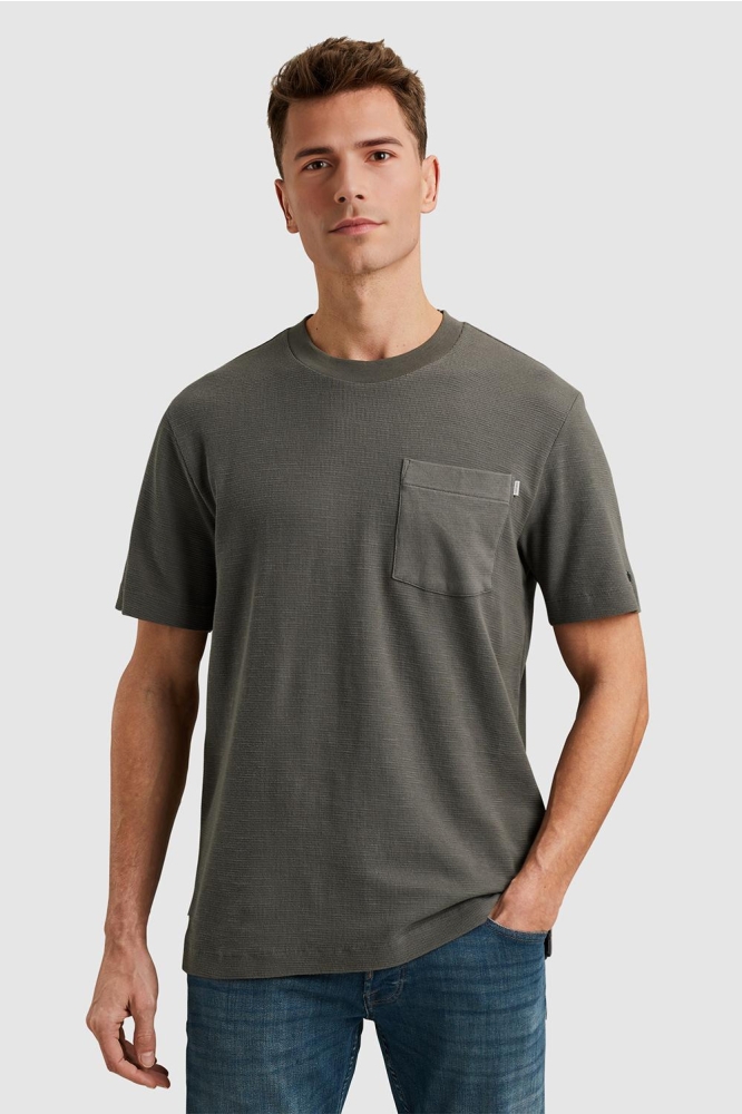 T SHIRT MET WAFELSTRUCTUUR CTSS2504582 9133 GRANITE GRAY
